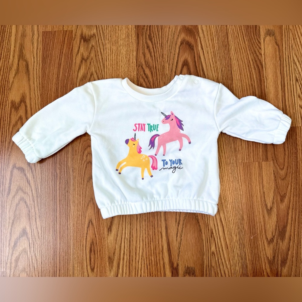 PRIMARK Unicorn Sweater Off White 3-6M
